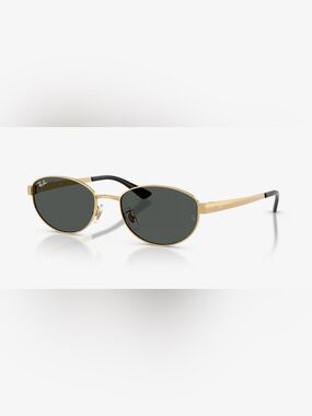 Ray-Ban Oval Gold Frame Sunglasses with Dark Gray Lenses- RB3774D- AUTHENTIC NEW